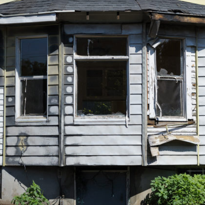 slightly burnt house
